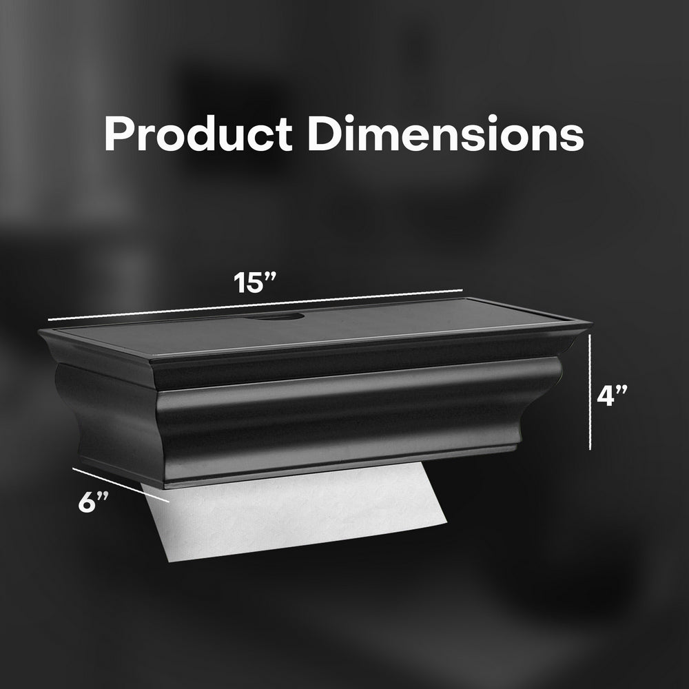 HealthyShelf Wall Mount M-Fold Paper Towel Dispenser Black - HealthyShelf