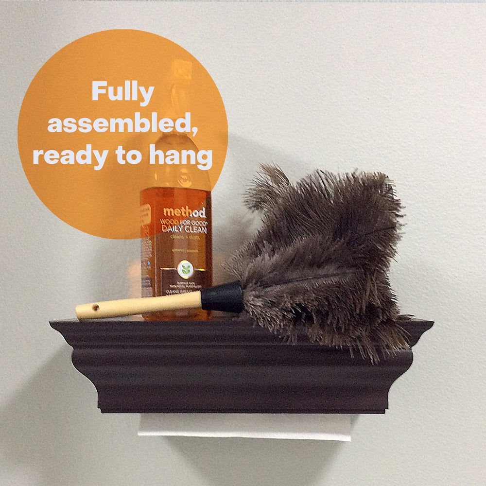 HealthyShelf Paper Towel Dispenser Wall Mount Shelf Espresso - HealthyShelf